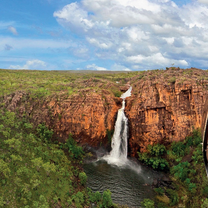 Helicopter Over Katherine Outback - The Ghan Luxury Train from Adelaide to Darwin