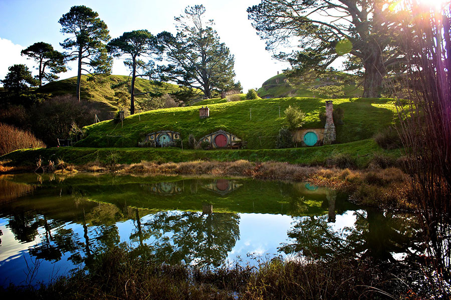 Hobbit Holes at Hobbiton Movie Set