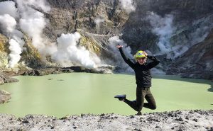 Sulfuric lakes at White Island volcano near Rotorua, New Zealand